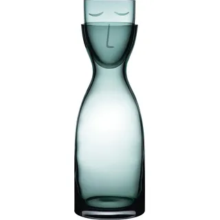 Mr. & Mrs. Wasserkaraffe 700 ml grün mit Trinkglas 2 El.