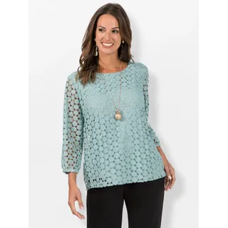 Spitzenshirt LADY "Shirt" Gr. 44, grün (kalkmint) Damen Shirts Jersey