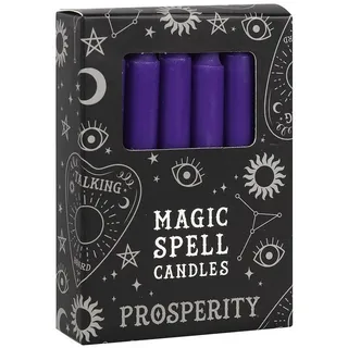 MystiCalls Stumpenkerze Wunschkerze Black Magic Hexenmagie Kerze Farbig Wunsch Spell Candel (12-tlg), Achtung: Brennende Kerzen nie unbeaufsichtigt lassen! lila