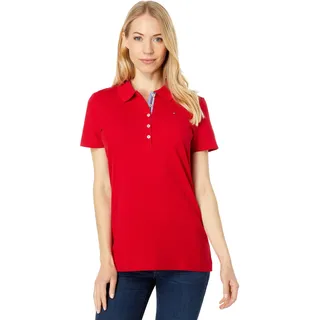 Tommy Hilfiger Damen Klassisches Poloshirt (Standard und Übergröße) S/S Core Polo, Scharlachrot, X-Groß - XL