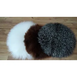 Provellus Sitzkissen Stuhlauflage Lammfell XL Schaffell Sitzkissen Fellkissen 40 cm grau