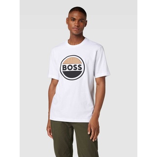 T-Shirt mit Label-Stitching Modell 'Tessin', Weiss, XXL