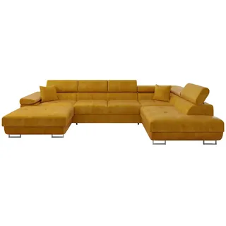 Mirjan24 Eckcouch 7-Sitzer U-Form Gelb