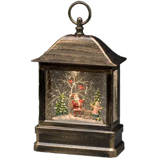 Konstsmide LED-Laterne Weihnachtsmann und Kind 17,5 x 8,5 x 25 cm Braun
