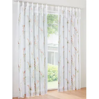 Gardine HEINE HOME Gr. 4, bunt (weiß, bunt), B:130cm H:245cm, Polyester, Gardinen