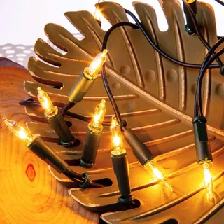 hellum 20er Lichterkette kurz Weihnachtsbaum innen, Kabel grün warmweiß | Lichterkette mit Stecker, beleuchtete Länge 2,85 m, für Christbaumbeleuchtung, Party, Weihnachten, Kinderzimmer <59lm 832013