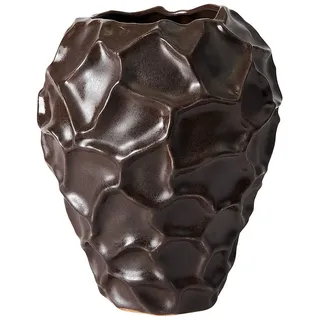 Muubs Vase "Soil" in Dunkelbraun - (H)21,5 x Ø 18 cm