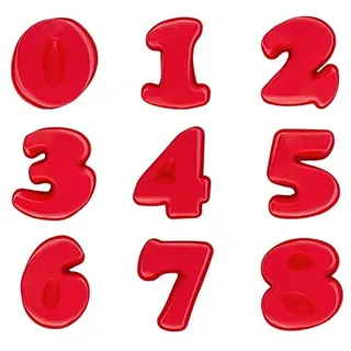 Ideen mit Herz Backform-Set Zahlen von 0 bis 8 | Silikonformen | 12,4 cm - 17,5 cm breit/lang | Füllhöhe 4,5 cm | 9 Stück | Zahlen-Backform