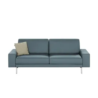 hülsta Sofa Sofabank aus Leder ¦ blau ¦ Maße (cm): B: 220 H: 85 T: 95