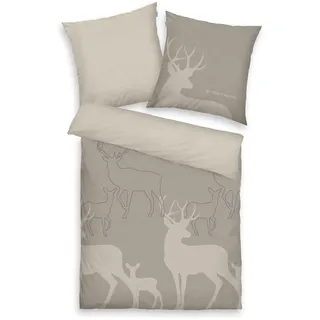 Bettwäsche TOM TAILOR Flanell (BL 135x200 cm) - grau - BL 135x200 cm
