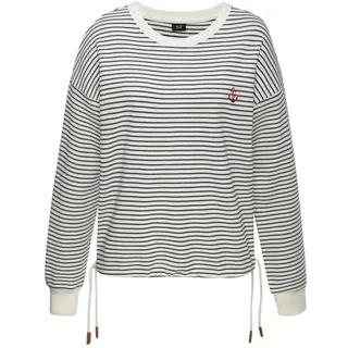 H.I.S. Sweatshirt Gestreift Marine/Offwhite 36/38