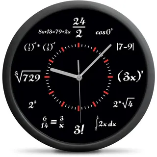 Froster Mathematik Wanduhr mit Matheformeln, still Mechanismus, kreative Mathe Uhr, Lustig Studenten Geschenk