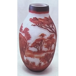 Casa Padrino Luxus Deko Glas Vase Mehrfarbig H. 33 cm - Runde Cameoglas Blumenvase - Luxus Deko Accessoires
