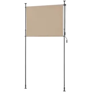 pro.tec Sichtschutzrollo 150 x 270 cm Sandfarben Metall