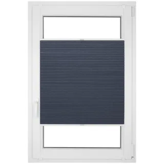 RENA Wabenplissee Thermo Plissee ohne Bohren Verdunklungsplissee Blickdicht Fenster Balkonfenster Balkontür Verdunkelung Sonnenschutz Innen Sichtschutz Hitzeschutz Dunkelblau 65x160 cm