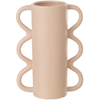J-Line Vase Wave Henkel Dolomie – Keramik – Rosa – Klein
