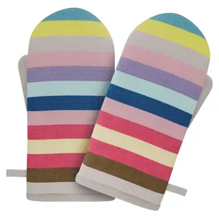 REMEMBER Ofenhandschuhe Set Nr. 5 - außen reine Baumwolle - Farbenfrohe Ofenhandschuhe