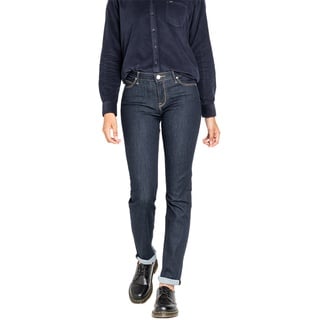 Lee Damen Jeans Jeanshose Denim Marion Straight Fit Blau Hoher Bund Reißverschluss W 34 L 31