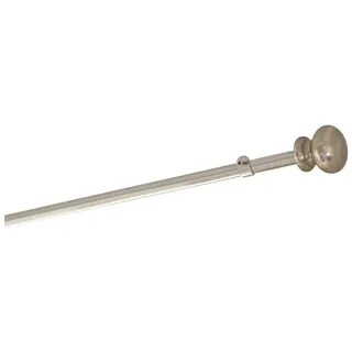 Mirabeau Gardinenstange Gardinenstange Henderson silber, Ø 0 mm, Stange: Edelstahl, Knauf: Aluminium, Wandhalterung: Eisen, Ring: Eisen silberfarben