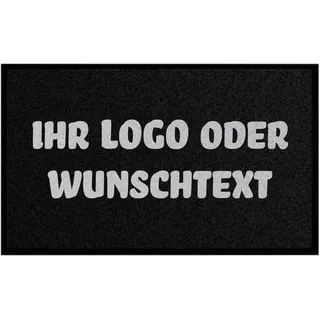 WohnDirect Fußmatte individuell Bedruckt mit Logo, 85 x 115 cm Schwarz | Rutschfest, waschbar, Fertigung in 3 Werktagen