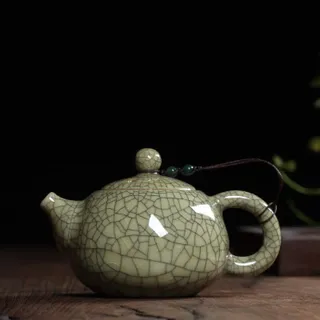 BEPM Teekanne Teekanne Groß Teebereiter Teeservice Crackle Glasur Ge Brennofen Longquan Celadon Zisha Keramik Kunst Tay Thi Chinesische Teekanne Porzellan Yixing Clay Antike Teekanne-B.