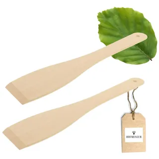 2x HOFMEISTER® Pfannenwender, 30 cm, hitzebeständig & plastikfrei, keine Kratzer in beschichteten Pfannen, kein Plastik im Essen, 100% Naturprodukt, Buchen-Holz