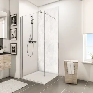 Schulte DecoDesign Duschrückwand Grau/Weiß