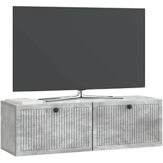 vidaXL TV Möbel Wandmontierter TV-Schrank 98 x 31 x 30 cm Grau Holz, Holzwerkstoff