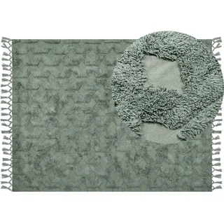 Beliani Kars Kurzflorteppich 160 x 230 cm Grün
