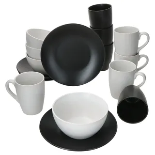 Mambocat Nero Bianco Frühstücksset 16-tlg. weiß/schwarz