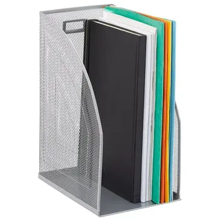 relaxdays Organizer 2 x Stehsammler Metall silberfarben