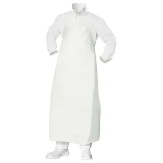 Abwaschbare Labor / Metzger / Schlachter Schürze Kittel waschbar 130cm weiss Metzgerschürze Arbeitskleidung