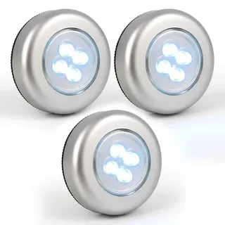 EAXUS 3er Set Leuchten / Drucklampen, batteriebetrieben, mit Pushfunktion