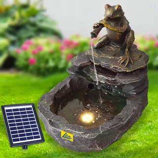 Solar Gartenbrunnen Brunnen Solarbrunnen Zierbrunnen LED Springbrunnen
