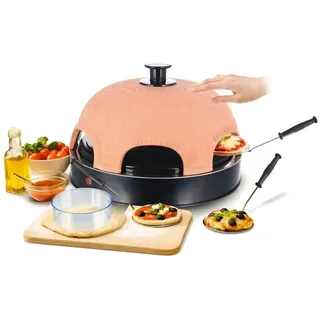 Mini-Pizza-Ofen 6 Pers. Emerio PO-115984.8 Pizzarette Raclette Terrakotta-Haube