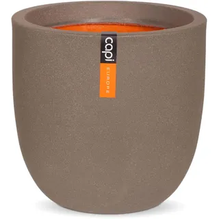 Capi Europe - Topf Kugel Smooth NL - 35x34 - Warm Taupe - Blumentopf für den Innen- und Außeneinsatz - Übertopf - Pflanztopf - Pflanzgefäß - Kunststoff - KWT932