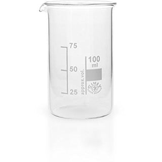 3 x 100ml Becherglas aus hitzefestem Borosilikatglas, graduiert, mit Ausguss, hohe Form * Messbecher, Bechergläser, Laborglas, Laborbecher *