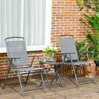 Outsunny Bistroset 3-tlg. Hellgrau