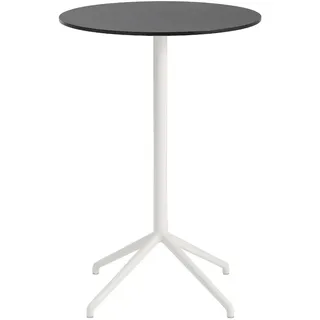Muuto Still Cafe Bar-/Tresentisch, Ø 65 cm, schwarz nanolaminat / weiß