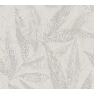 A.S. Création Vliestapete Blätter 10 m x 0,64 m 790964 grau/silber/weiß