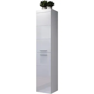 trendteam Devon Hochschrank 35 x 170 x 33 cm Weiß Hochglanz