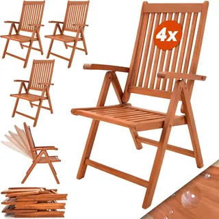 CASARIA Vanamo Gartenstuhl 55 x 70 x 106 cm braun 4 St.
