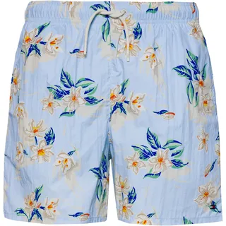 Tommy Hilfiger ESSENTIALS Badehose Herren in tropical floral sweet blue, Größe L - blau