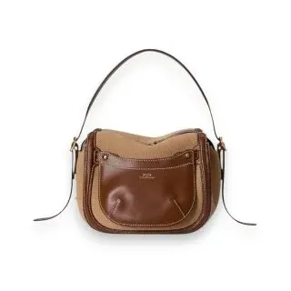 Polo Ralph Lauren für Damen. 428P11041002 Minibolso satchel Polo ID aus Wildleder und beigefarbenem Leder (OSFA), Lässig