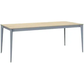 Bürotisch PRIMO ACTION 200x90 cm, graues Metallgestell, Eiche natur