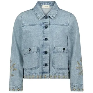 Cartoon Jeansjacke mit Stickerei 40