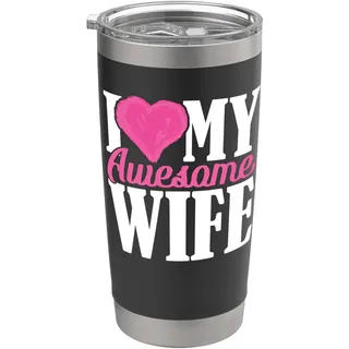 Valentinstag I Love my Awesome Wife Doppelwandiger Edelstahl-Thermobecher