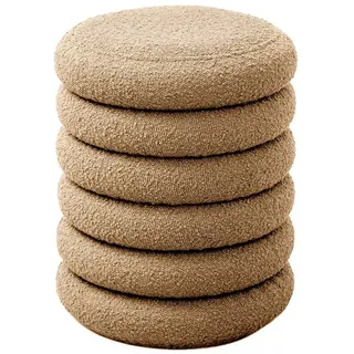 SVITA Stauraumhocker BLOSSOM XS, Pouf, Mit Stauraum, Bouclé-Bezug, Bequeme Polsterung, Modern braun