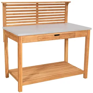 deVries Teak-Pflanztisch - 114x66x124cm - naturfarben -