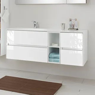 Pelipal Serie 6010 (Solitaire) Waschtischunterschrank 132 x 49,3 x 51,2 cm, mit 4 Auszügen 6010-WTUSL04F622K432AN, Badmöbel,